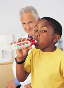 Young Person being tested with a Spirometer
