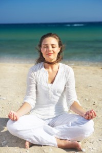 Stress can be eased with meditation. 