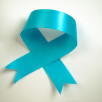 Cancer advocay Ribbon blue  on white background