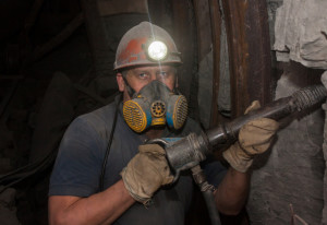 Miner working underground