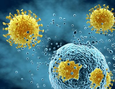 Flu Virus Attacks Healthy Cells.
